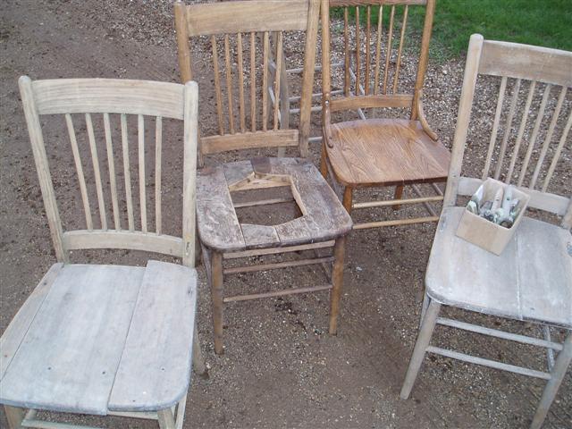 Five kitchen chairs - before